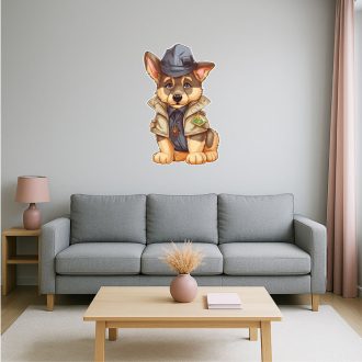 Egyenruhás kutya – vidám falmatrica kutyarajongóknak  