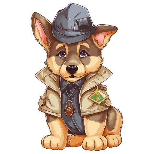 Egyenruhás kutya – vidám falmatrica kutyarajongóknak  