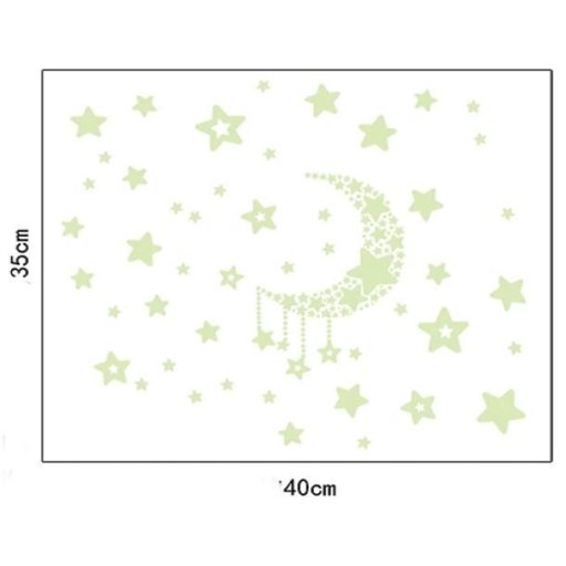 Hold csillagokkal, éjjel világító falmatrica