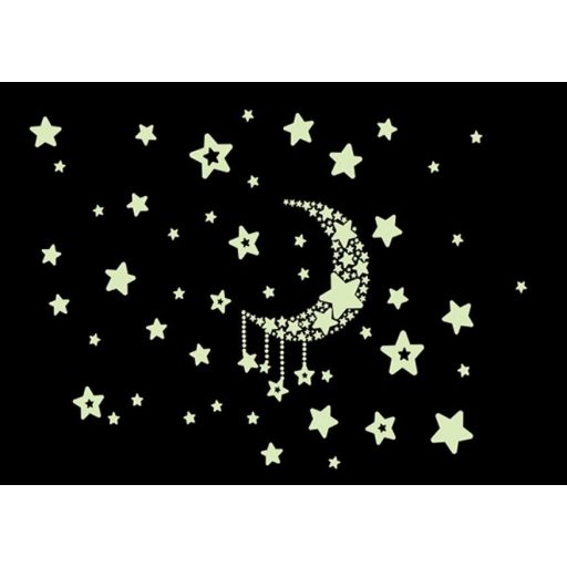 Hold csillagokkal, éjjel világító falmatrica