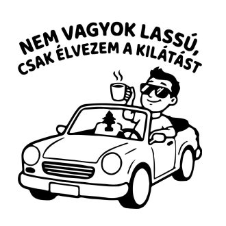 Gondolatban előtted járok, vicces matrica autóra