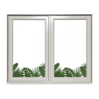 Trópusi növények színes ablakmatrica