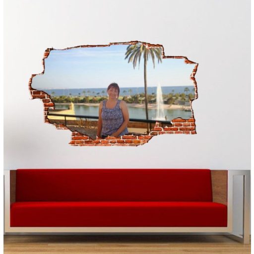 Egyedi áttört téglafal hatású falmatrica saját képből