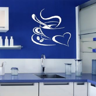 Egy csésze forró kávé, falmatrica