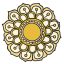 Sárga árnyalatok, mandala falmatrica