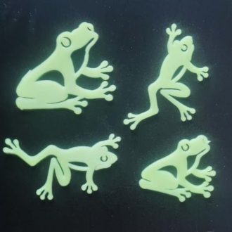 Éjjel világító békák, 3D dekoráció