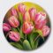 Rózsaszín tulipáncsokor, falimatrica virágos