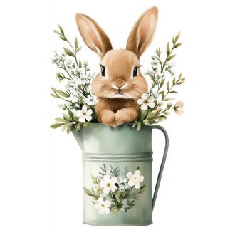 Nyuszi kannában, tapasztható ablakmatrica