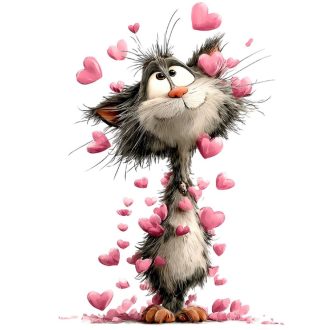 Szerelmes macska, ragasztómentes ablakmatrica