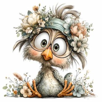 Bolondos kismadár, ragasztómentes ablakmatrica