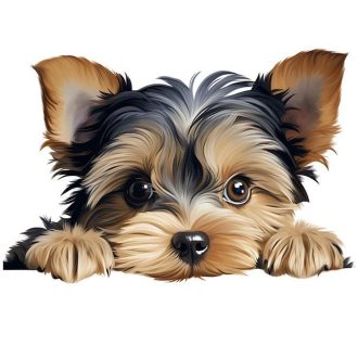 Kukucskáló yorki, ragasztómentes ablakmatrica