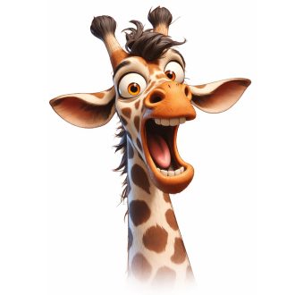 Izgatott zsiráf, ablakmatrica ragasztó nélkül