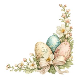   Pasztell húsvéti sarokminta, jobbos, sztatikus ablakmatrica