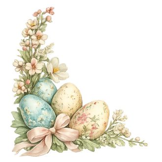 Pasztell húsvéti sarokminta, balos, sztatikus ablakmatrica