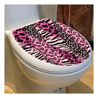 Pink, sillámos toalett díszítő matrica