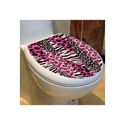 Pink, sillámos toalett díszítő matrica