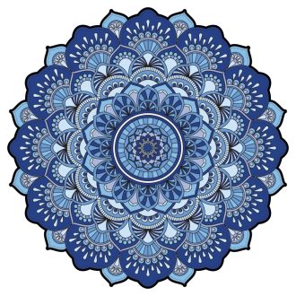 Kék árnyalatok, mandala falmatrica
