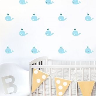Bébi bálnák, babaszoba falmatrica