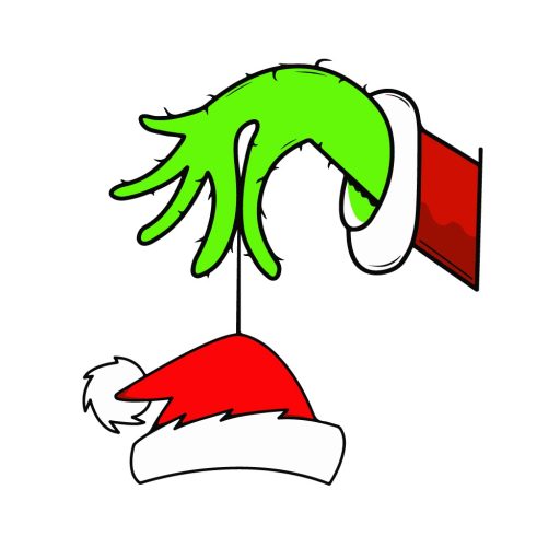 A grinch és a sapka, karácsonyi dekorációs matrica ablakra