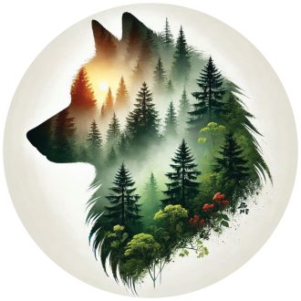 A farkas és a természet, falmatrica