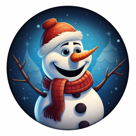 Nevető hóember, karácsonyi ablakmatrica