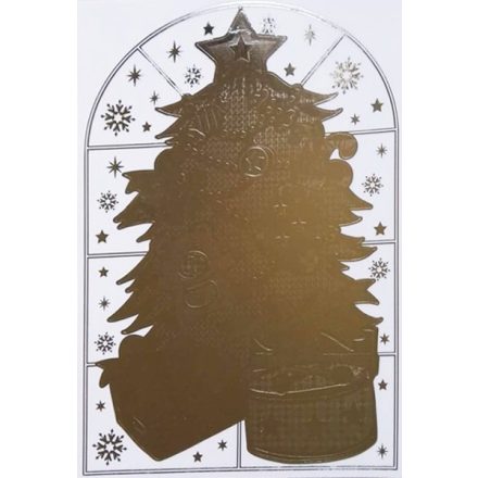 Fenyőfa, karácsonyi tükrös ablakmatrica a Dekormatricák webáruházban