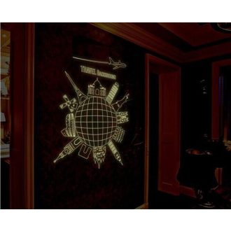 Világ körüli út, éjjel világító falmatrica