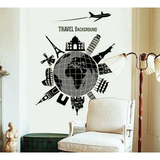 Világ körüli út, éjjel világító falmatrica