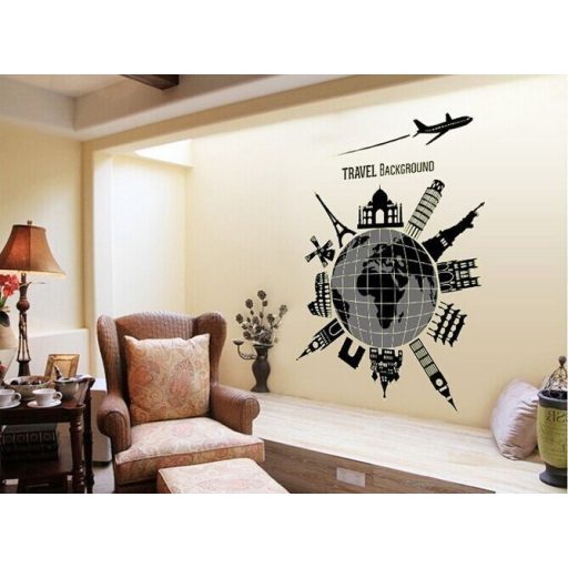 Világ körüli út, éjjel világító falmatrica