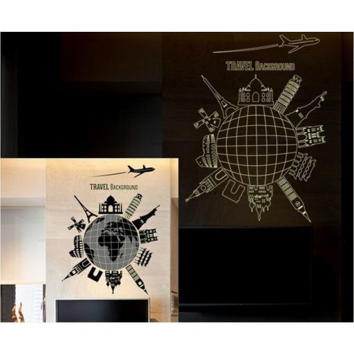 Világ körüli út, éjjel világító falmatrica