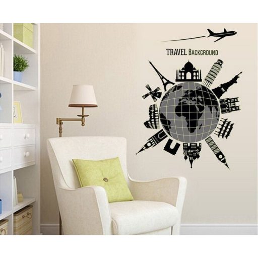 Világ körüli út, éjjel világító falmatrica