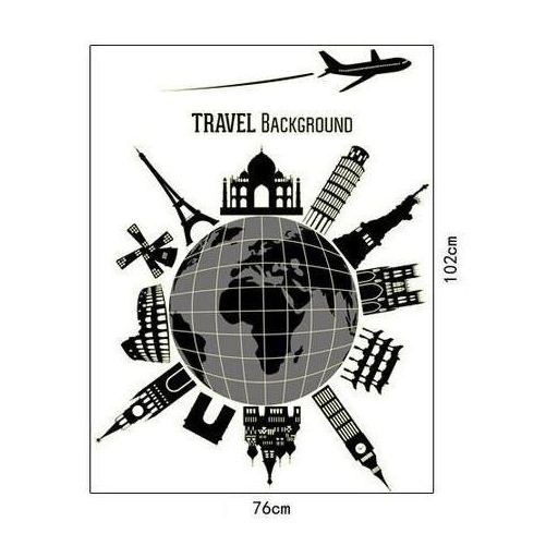 Világ körüli út, éjjel világító falmatrica