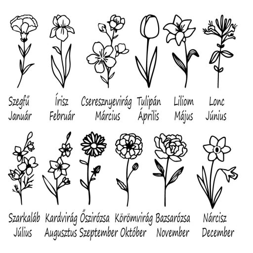 Az én családom, egyedileg összeállítható autómatrica virágokkal