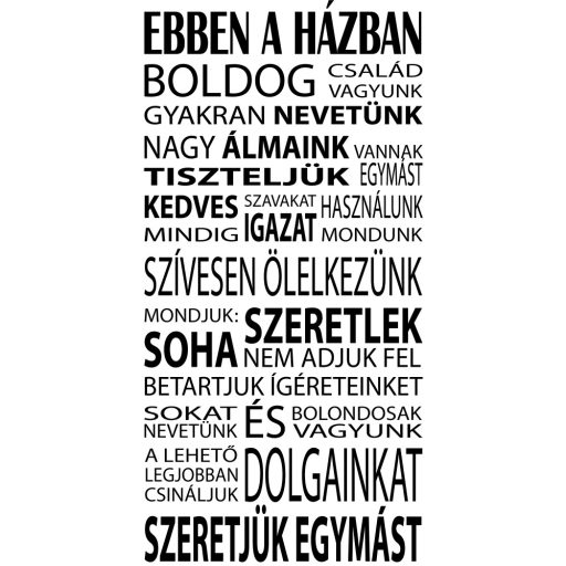 Ebben a házban..., szöveges falmatrica