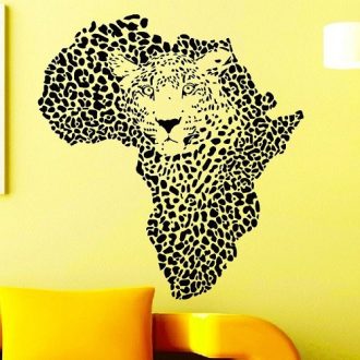 Afrikai táj leopárddal, szavannás falmatrica  