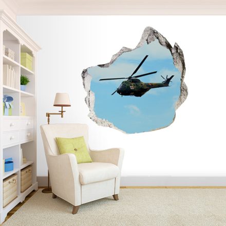 Katonai helikopter, faltörő falmatrica a Dekormatricák Webáruházból