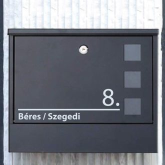   Ajtószám alsóvonallal, vezetéknevekkel, postaláda matrica