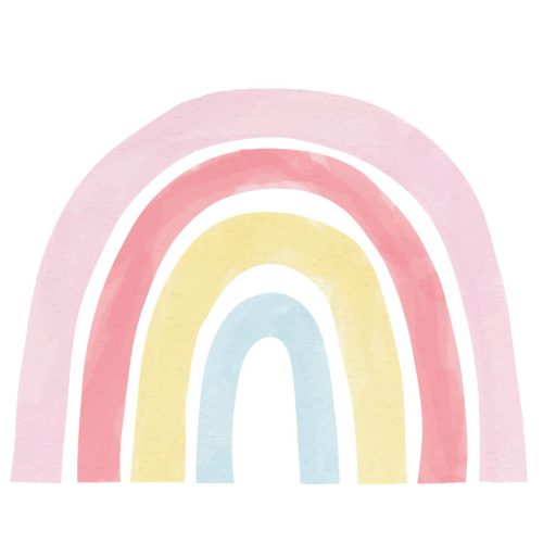 Festett szivárvány - rózsaszín, gyerekszoba falmatrica