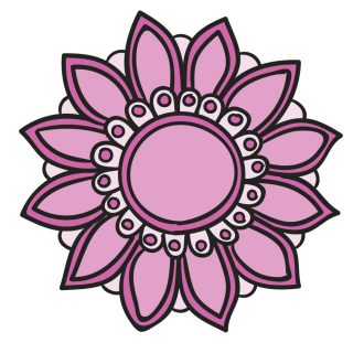 Rózsaszín árnyalatok, mandala falmatrica