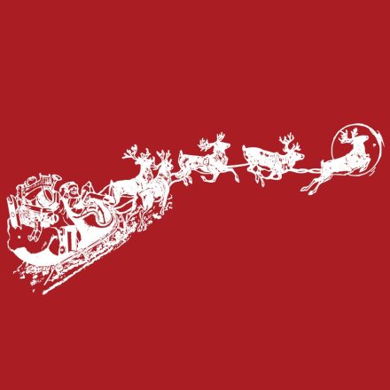 Télapó rénszarvasokkal, karácsonyi matrica kirakatra a Dekormatricák webáruházban