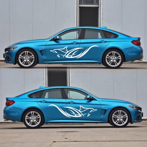 Vízben játszó delfinek, autómatrica