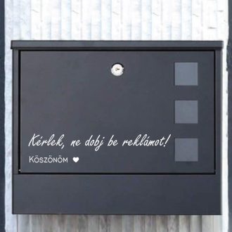   Kérlek, ne dobj be reklámot, szöveges matrica postaládára