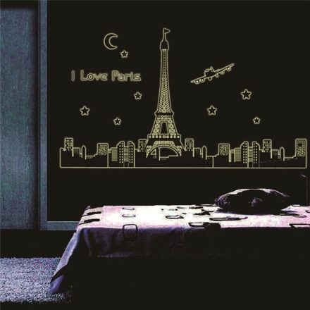 I love glow Paris éjjel világító falmatrica a Dekormatricák webáruház termékei közül