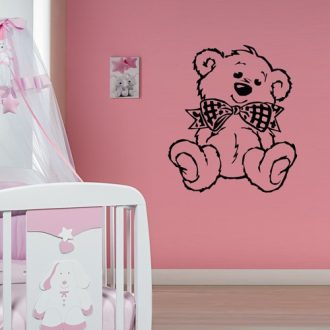 Mackó masnival, gyerekszoba falmatrica