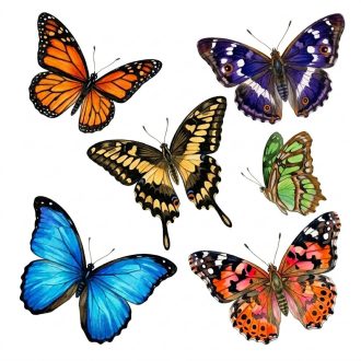 Tarka pillangók, ragasztómentes ablakmatrica