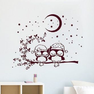 Alvó baglyok, gyerekszoba falmatrica