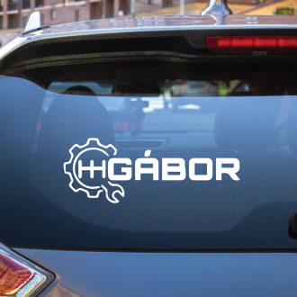 Gábor, autórajongó névmatrica autóra