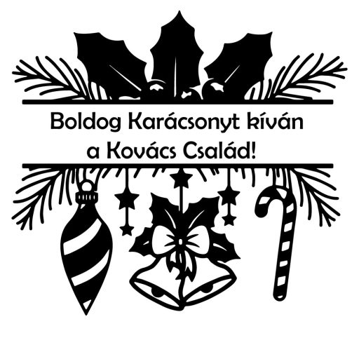Egyedi feliratos ablakmatrica, Boldog Karácsonyt!