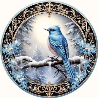 Kismadár a fagyos ágon, ablakmatrica