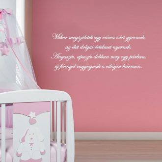 Mikor megszületik..., verses falmatrica